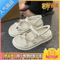 SUNTEK仙女风蝴蝶结凉鞋2023新款女夏天配裙子百搭不累脚法式厚底罗马鞋