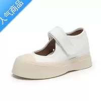 SUNTEK法式内增高玛丽珍女鞋子潮丑萌凉鞋大头小白帆布厚底夏季单鞋
