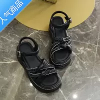 SUNTEK百搭高级感厚底凉鞋女ins潮2023年夏季新款小众设计感休闲罗马鞋