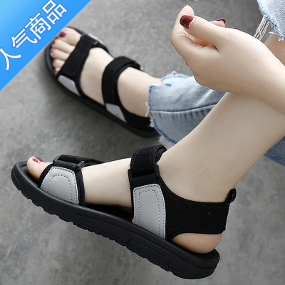 SUNTEK越南凉鞋女大码平底学生百搭夏季2023新款休闲少女沙滩鞋黑色外穿