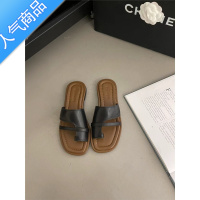 SUNTEK套趾拖鞋女鞋子2023年新款夏季韩版复古简约配裙子一脚蹬罗马凉鞋