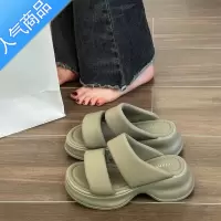 SUNTEK凉拖鞋女夏外穿2023年新款晚风高级感厚底超火配裙子小众增高凉鞋