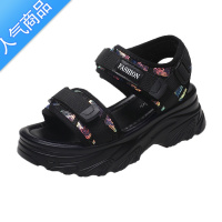 SUNTEK厚底凉鞋女2023年夏季新款松糕软底运动休闲增高小码高跟时尚外穿