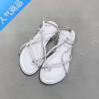 SUNTEK小众软底细带夹脚趾凉鞋女2023年夏季新款韩版平底舒适百搭罗马鞋