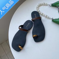 SUNTEK平底套趾凉拖鞋女鞋子外穿2023年新款夏季简约韩系沙滩仙女风凉鞋