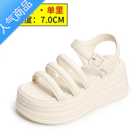 SUNTEK内增高跟罗马凉鞋女士2023年夏季新款爆外穿厚底运动坡跟松糕时装