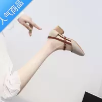 SUNTEK包头凉鞋女2023新款春夏法式仙女风晚晚鞋复古粗中跟单鞋玛丽珍鞋