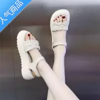 SUNTEK凉鞋女厚底沙滩鞋2023夏季新款时尚一字扣轻便舒适凉鞋女大码4142