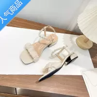 SUNTEK凉鞋女2023年新款今年夏季配裙子中跟粗跟低跟韩系网红超火