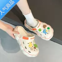 SUNTEK洞洞鞋女款夏季外穿2023新款厚底透气软底凉拖鞋网红两穿沙滩凉鞋
