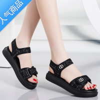 SUNTEK运动凉鞋女2023年新款百搭小香风魔术贴夏季外穿时尚防滑网红沙滩