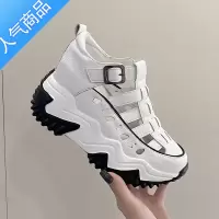 SUNTEK内增高女鞋镂空凉鞋2023夏季新款百搭厚底透气休闲鞋低帮运动鞋潮