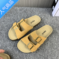 SUNTEKopel勃肯鞋女夏外穿2023新款厚底包头半拖鞋罗马沙滩度假凉鞋