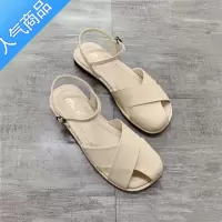 SUNTEK2023夏季新款法式复古平底凉鞋女包头仙女时尚百搭大码女鞋41-43