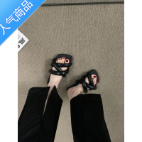 SUNTEK韩版设计感一字拖鞋女鞋子夏季外穿2023银色气质凉拖度假沙滩凉鞋