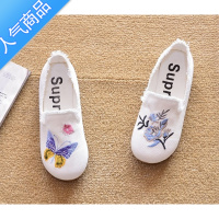 SUNTEK2023新款夏季平跟单鞋豆豆鞋平底小布鞋懒人鞋帆布渔夫小白鞋女