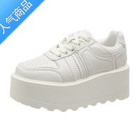 SUNTEK厚底小白鞋女8cm内增高女鞋2023新款百搭百搭单鞋松糕休闲鞋