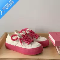 SUNTEK社会猪 限定草莓女鞋帆布鞋休闲百搭板鞋厚底一脚蹬透气小白鞋