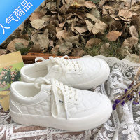 SUNTEK小白鞋女2023春秋新款百搭厚底帆布鞋小众透气学生休闲板鞋ins潮