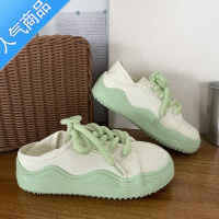 SUNTEK透气百搭韩系小白鞋女2023夏季新款小众原创懒人一脚蹬两穿帆布鞋