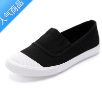 SUNTEK2023新款帆布鞋一脚蹬女春 小白鞋女韩版懒人鞋秋季舒适学生夏单