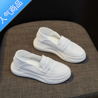 SUNTEK小白鞋女2023新款女鞋夏季透气厚底护士鞋懒人一脚蹬孕妇单鞋