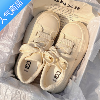 SUNTEK夏季小白鞋女2023新款透气配裙子奶呼呼鞋子百搭厚底帆布鞋女板鞋