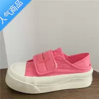 SUNTEK半拖厚底两穿帆布鞋女学生百搭小众设计夏季透气懒人魔术贴小白鞋