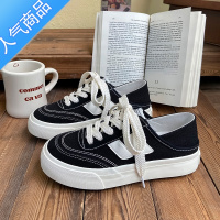 SUNTEK后跟可踩帆布鞋女生低帮2023新款夏款ulzzang韩版百搭街拍鞋