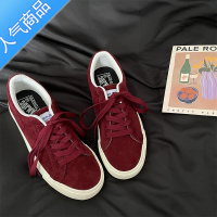 SUNTEK酒红色帆布鞋女2023年新款低帮情侣滑板鞋百搭学生休闲鞋子男ins