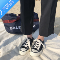 SUNTEK 夏季新款韩版ins街拍原宿半拖一脚蹬低帮懒人学生帆布鞋女