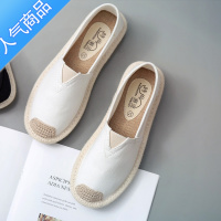 SUNTEK2019新款春夏韩版渔夫鞋一脚蹬懒人帆布鞋百搭平底老北京布鞋女鞋