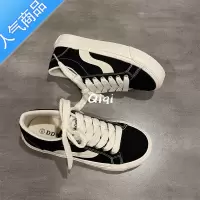 SUNTEK七七主人家 黑色帆布鞋女低帮简约百搭基础款板鞋女鞋子女韩系ins