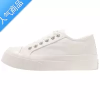SUNTEK帆布鞋女白色大码女鞋41一43奶fufu厚底大头鞋子丑萌鞋小白鞋夏季