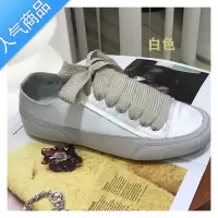 SUNTEK小白鞋女/abac黄小呼2023春夏季百搭休闲帆布西班牙小众绸缎单鞋
