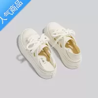 SUNTEK2023夏季新款透气镂空两穿小白鞋女半拖休闲学生厚底帆布鞋一脚蹬