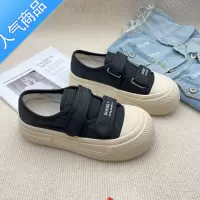 SUNTEK夏季薄款小白鞋女软底魔术贴大头板鞋2023秋季新款透气速干帆布鞋