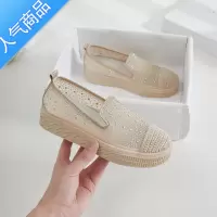 SUNTEK渔夫鞋女2023新款女鞋百搭鞋子夏季透气网面懒人一脚蹬平底帆布鞋
