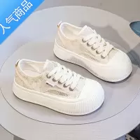 SUNTEK厚底网纱小白鞋女款夏季2023新款网面透气帆布鞋女鞋休闲运动板鞋