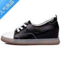 SUNTEK内增高小白鞋女春夏2023新款百搭休闲鞋一脚蹬头层帆布鞋