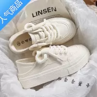 SUNTEKP后跟可踩半拖帆布鞋女2023夏季新款小众百搭小白鞋女配裙子