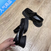 SUNTEKJK松糕复古日系乐福鞋女厚底小单鞋学院风小众弹簧粗跟方头小皮鞋