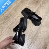 SUNTEKJK松糕复古日系乐福鞋女厚底小单鞋学院风小众弹簧粗跟方头小皮鞋