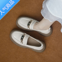 SUNTEK乐福鞋女厚底2023夏秋季新款一脚蹬英伦风jk小皮鞋粗跟单鞋子