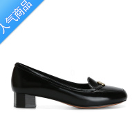 SUNTEK小金扣韩版拼色乐福鞋2023年春秋新款金币粗跟圆头单鞋女平底