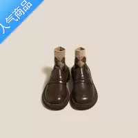 SUNTEK棕色乐福鞋女复古单鞋英伦风平底鞋咖色小皮鞋黑色一脚蹬百搭鞋子