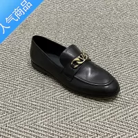 SUNTEK圆头小皮鞋一脚蹬软底百搭乐福鞋女英伦风平底懒人通勤单鞋子