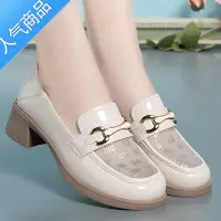 SUNTEK白色乐福鞋女夏季2023新款女鞋软皮软底单鞋镂空网纱透气女士皮鞋