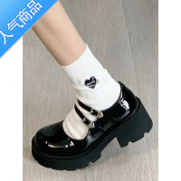 SUNTEK玛丽珍日系小皮鞋女2023新款厚底乐福鞋复古漆皮高跟jk制服单鞋子