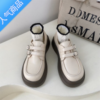 SUNTEK壹梨大头小皮鞋女2023新款英伦风亮面厚底乐福鞋一脚蹬日系jk单鞋